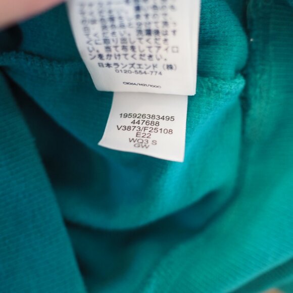 Lands' End Teal Quarter Zip Long Sleeve Jacket Size Small 100% Cotton - Picture 7 of 9